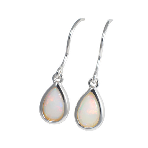  *EARTHS GIFTS STERLING SILVER AUSTRALIAN OPAL EARRINGS